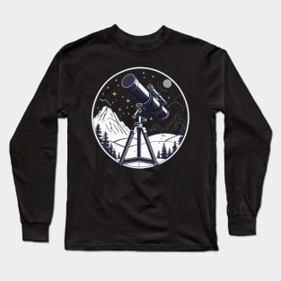 Stargazing telescope astronomy scientist hobby design Long Sleeve T-Shirt